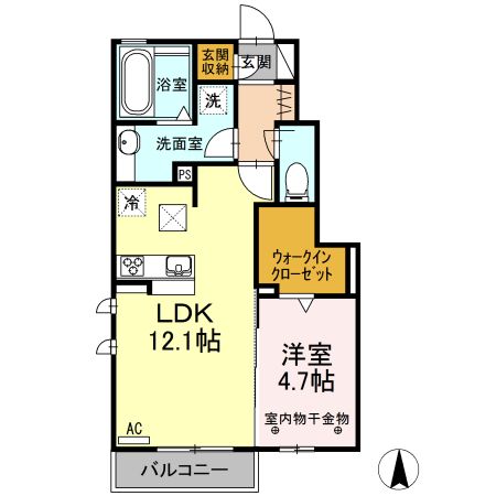 焼津市柳新屋のアパートの間取り