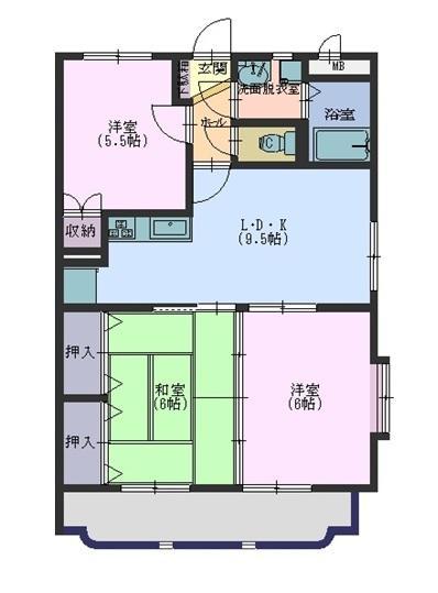 東広島市西条西本町のマンションの間取り