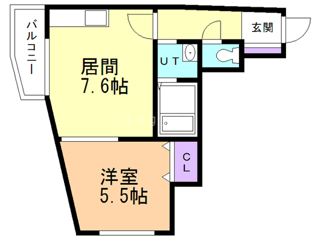 【札幌市南区川沿二条のマンションの間取り】