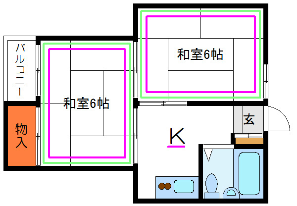 江戸川区中葛西のアパートの間取り