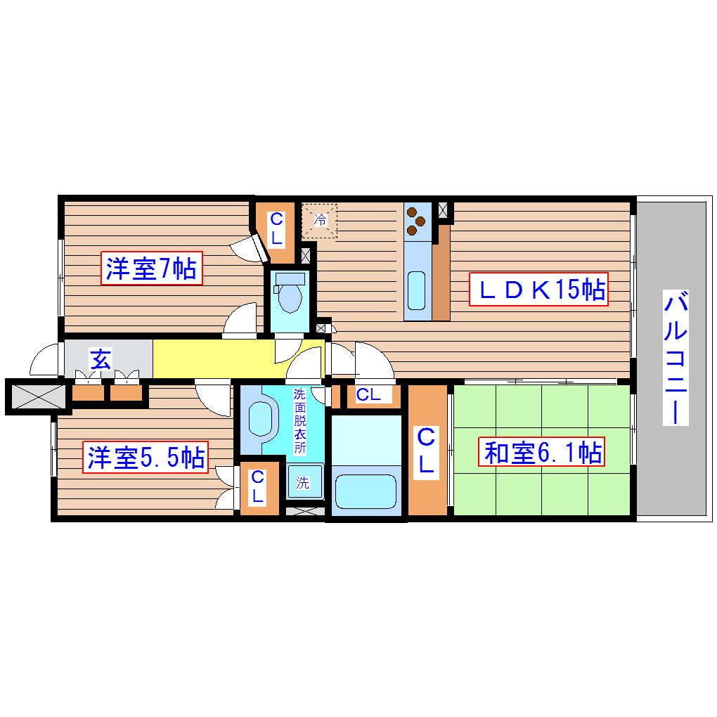 ドゥーエ仙台イーストの間取り