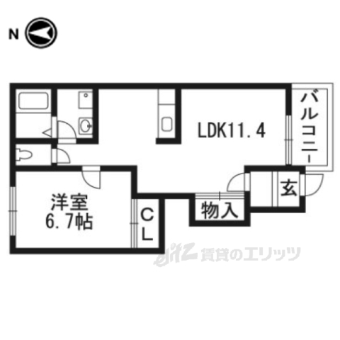 南丹市八木町大薮のアパートの間取り