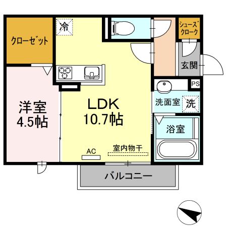 豊川市駅前通のアパートの間取り