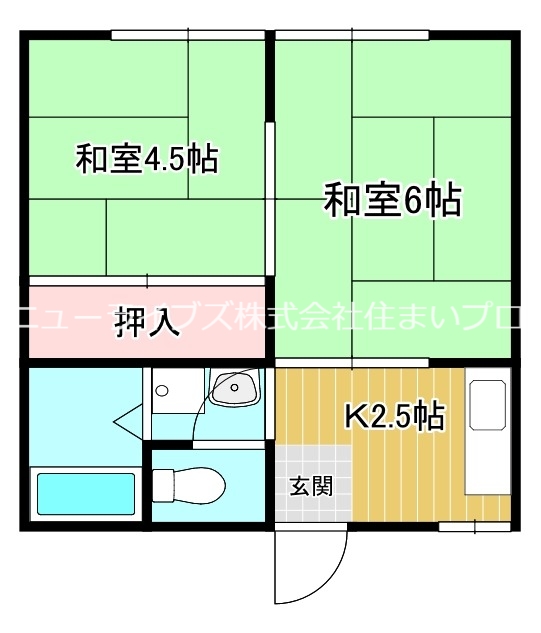 門真市寿町のアパートの間取り