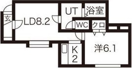 札幌市北区百合が原のアパートの間取り