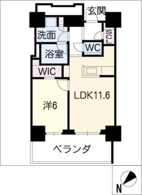 グランドメゾン池下ザ タワ-の間取り