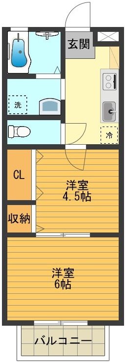 八王子市東浅川町のアパートの間取り