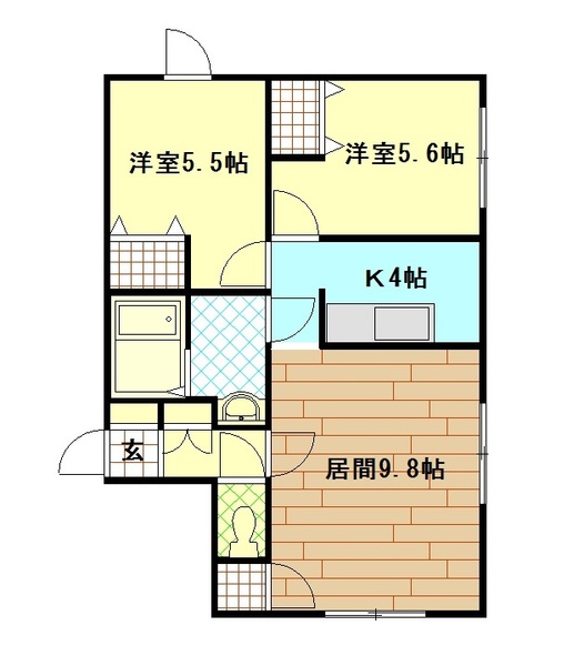 旭川市南三条通のアパートの間取り