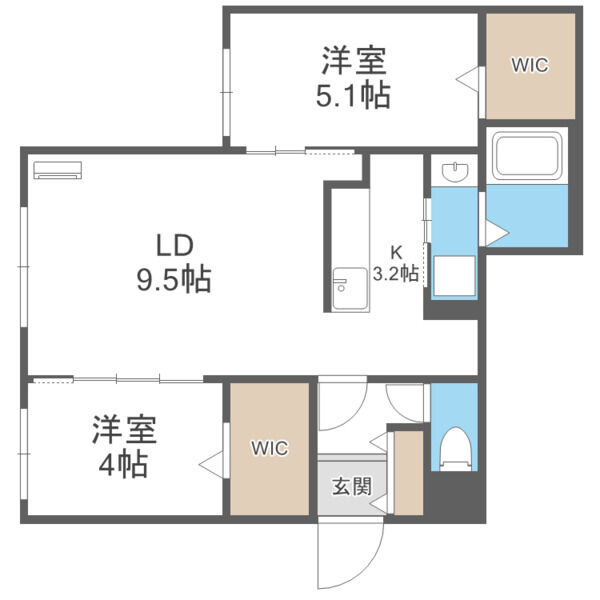 地下鉄東豊線 美園駅 徒歩3分 4階建 築2年の間取り写真