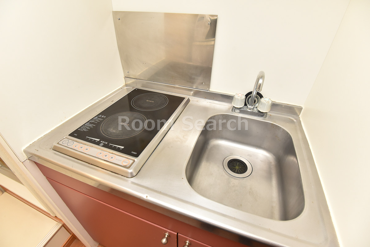 キッチン　2口コンロ、キッチン収納