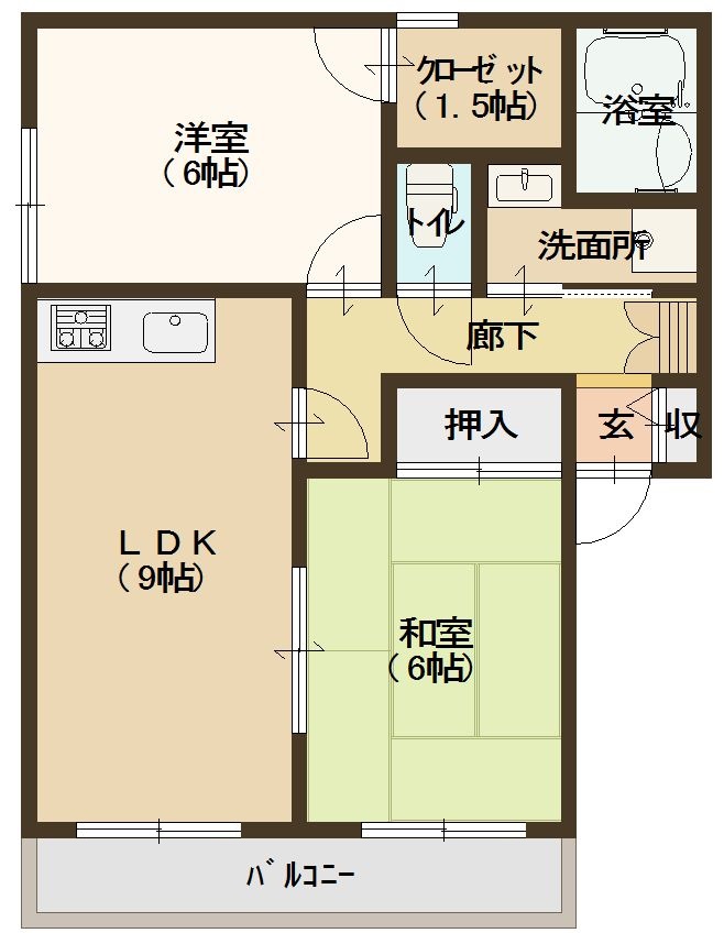 姫路市広峰のアパートの間取り