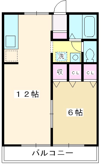 和光市丸山台のアパートの間取り