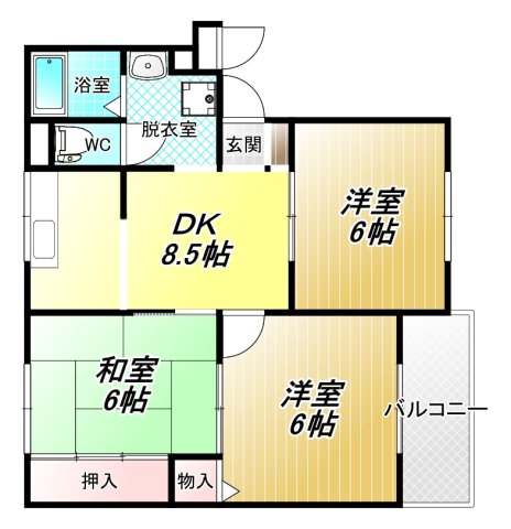 ニューリバーサイド八尾南Bの間取り