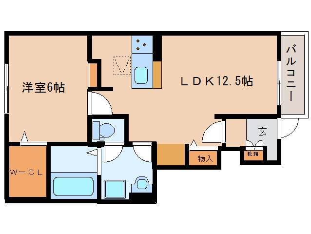 大和郡山市小泉町のアパートの間取り