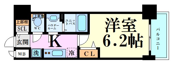 大阪市中央区北久宝寺町のマンションの間取り