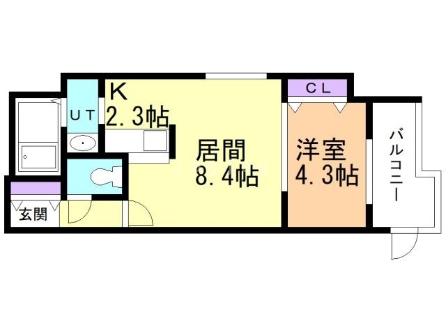 札幌市東区北十四条東のマンションの間取り