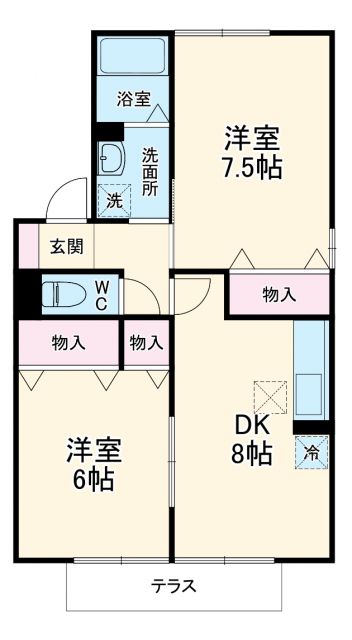 岐阜市中西郷のアパートの間取り