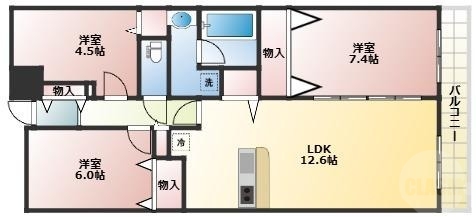 ファミール北大阪リバーサイドB棟の間取り