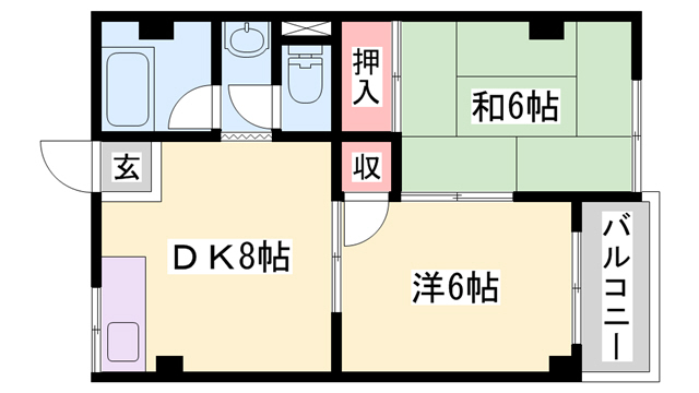 明石市田町のマンションの間取り