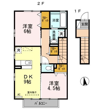 アンジュ　ド　ボヌール　B棟の間取り