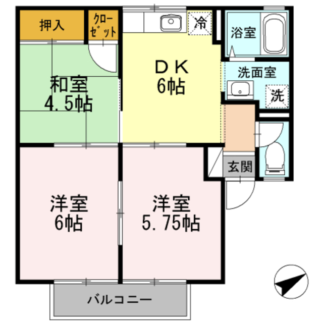 サンパティーク松本A棟の間取り