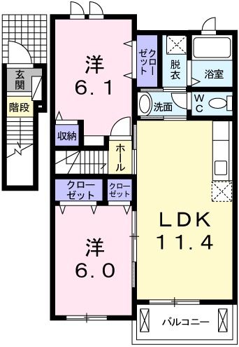 山県郡北広島町新庄のアパートの間取り