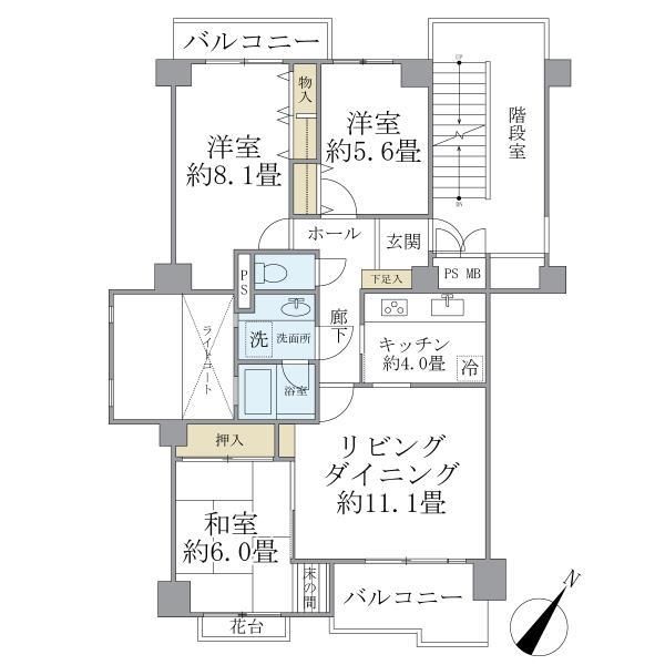 コスモアージュ西葛西の間取り