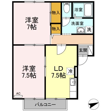 パストラル八田の間取り