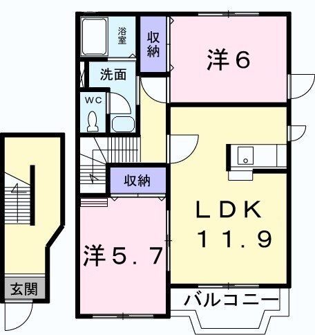 度会郡玉城町妙法寺のアパートの間取り