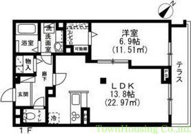 渋谷区鉢山町のマンションの間取り