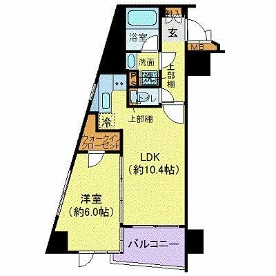 新宿区市谷本村町のマンションの間取り