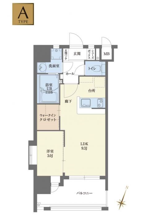 コモテリア渡辺通の間取り