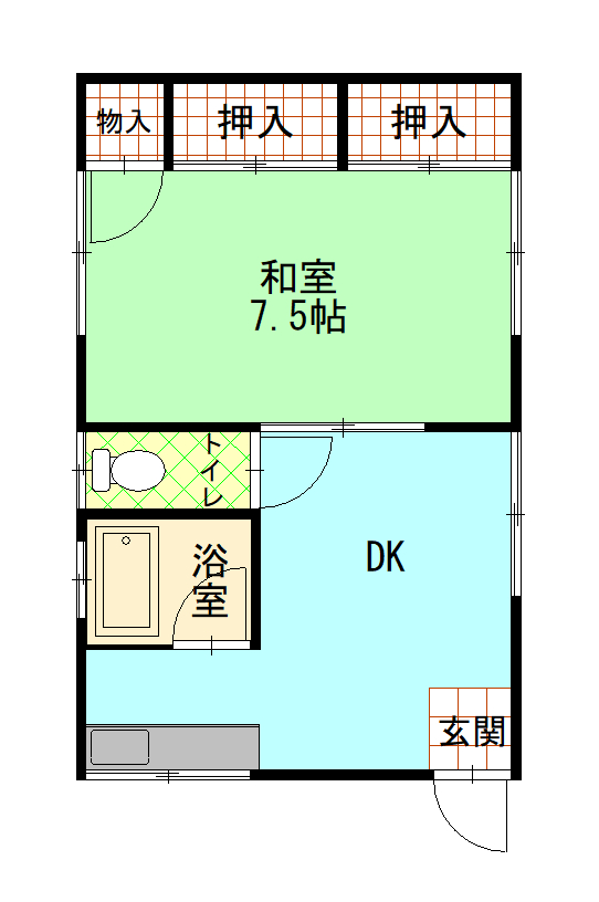 沼館アパートＢの間取り