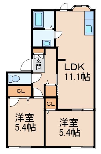 岩出市高塚のアパートの間取り