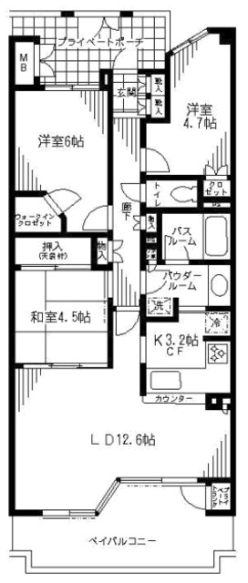 ビーコンヒル能見台センターヒル F館の間取り