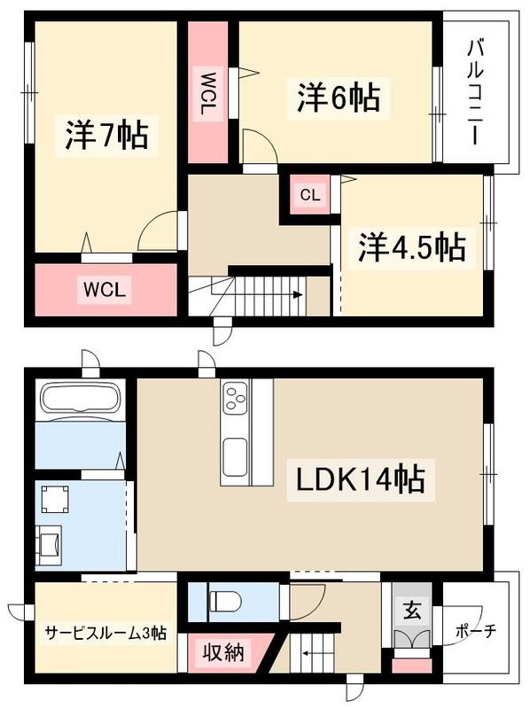 小鴨町18KODATEXV-Aの間取り