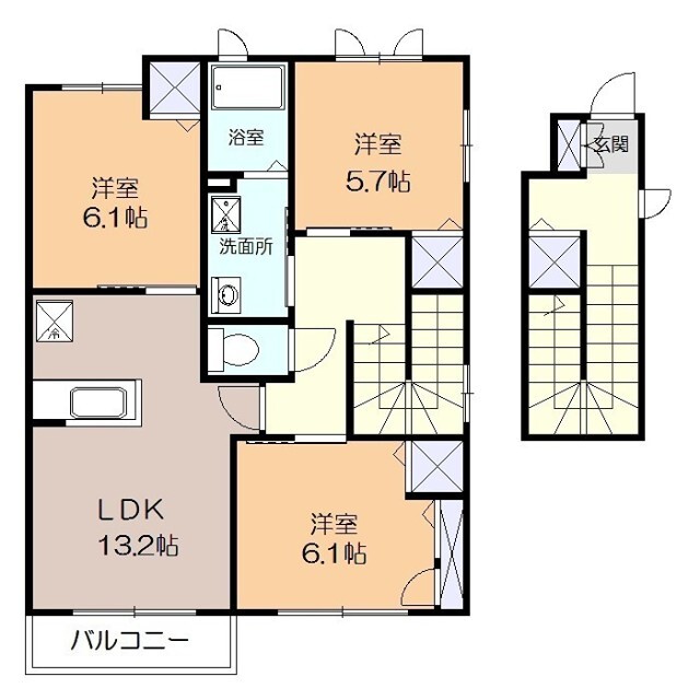 ビビエンダＡの間取り