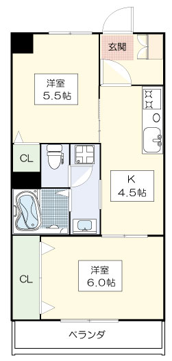 清和コーポの間取り