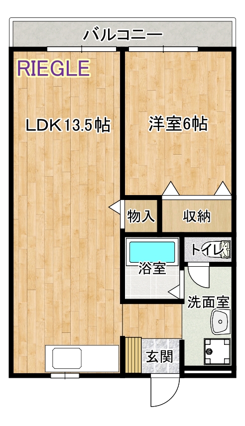 前橋市下大屋町のアパートの間取り