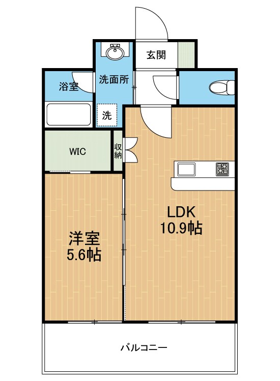 熊本市東区下南部のマンションの間取り