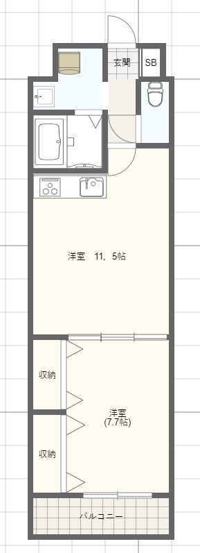 姫路市花影町のマンションの間取り