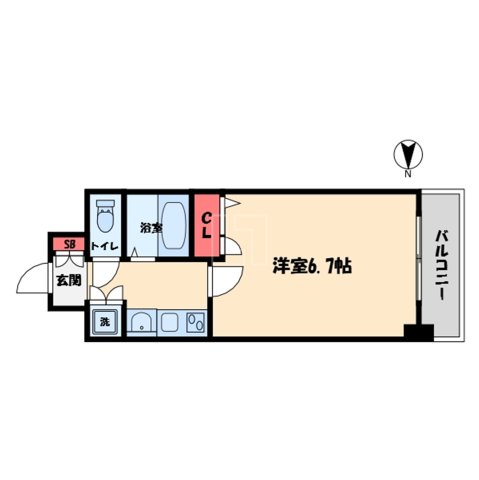 大阪市中央区東心斎橋のマンションの間取り