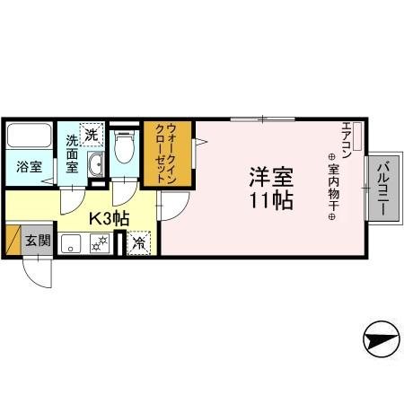 楽園　203号室の間取り