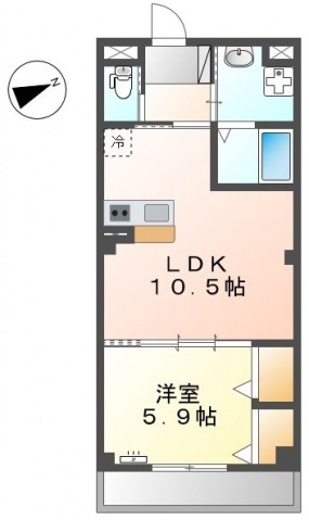 【広島市中区宝町のマンションの間取り】