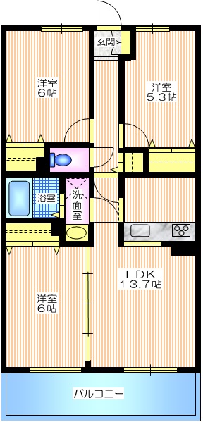 ＯＣ　ＲＥＳＩＤＥＮＣＥ　Ｒ　ＹＯＫＯＨＡＭＡ　ＨＩＮＯの間取り