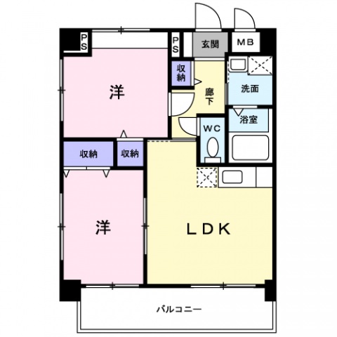 廿日市市宮内のマンションの間取り