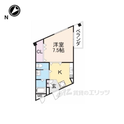 北葛城郡王寺町本町のマンションの間取り