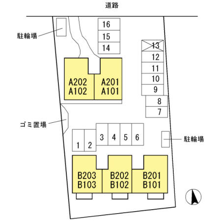 【甲斐市富竹新田のアパートの駐車場】