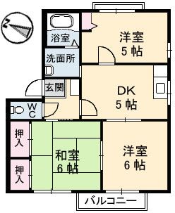 ドリームハイツ松永　Ｂ棟の間取り