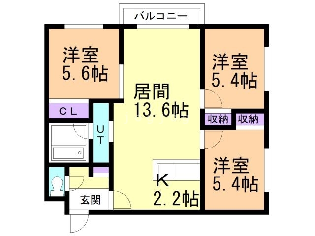 札幌市西区山の手七条のマンションの間取り